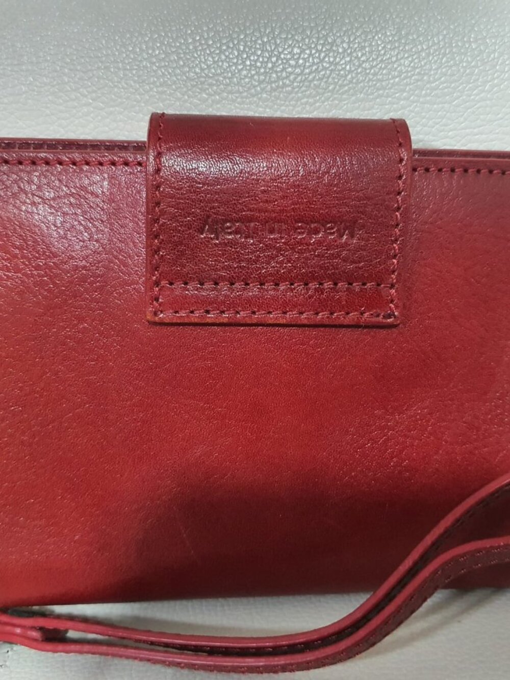 Pratesi Firenze Red Italian Leather Wristlet Wallet/Clutch – NWOT - Picture 9 of 11
